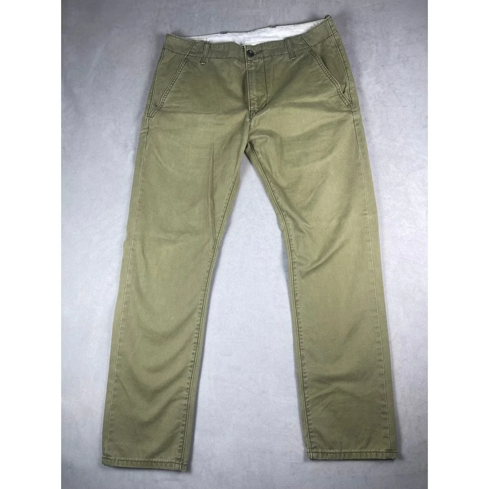 Levi's Mens Olive Green Cotton Twill Chino Pants Straight Leg W32 L30 55688-0065